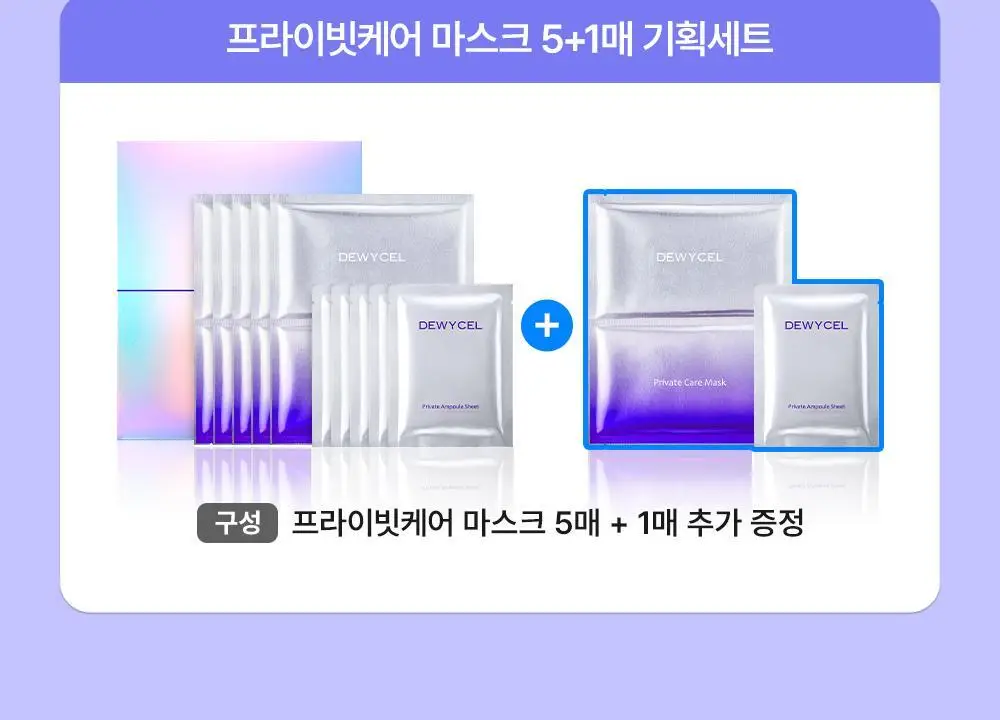 [리뉴얼] 듀이셀 프라이빗케어 마스크 5매 기획 (+1매) 상세페이지 2